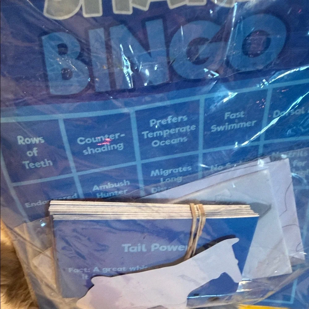 Great White Shark Bingo Game - Blue